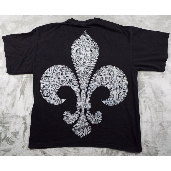 PHAT DOG Shirt Mens 2XL Black Short Sleeve Front Back Spade Graphic Handkerchief - Picture 2 of 7